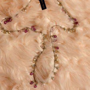 WHBM silver and purple beaded necklace